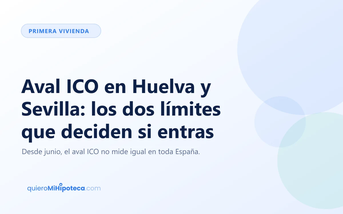 Portada del artículo sobre el aval ICO para comprar la primera vivienda en Huelva y Sevilla