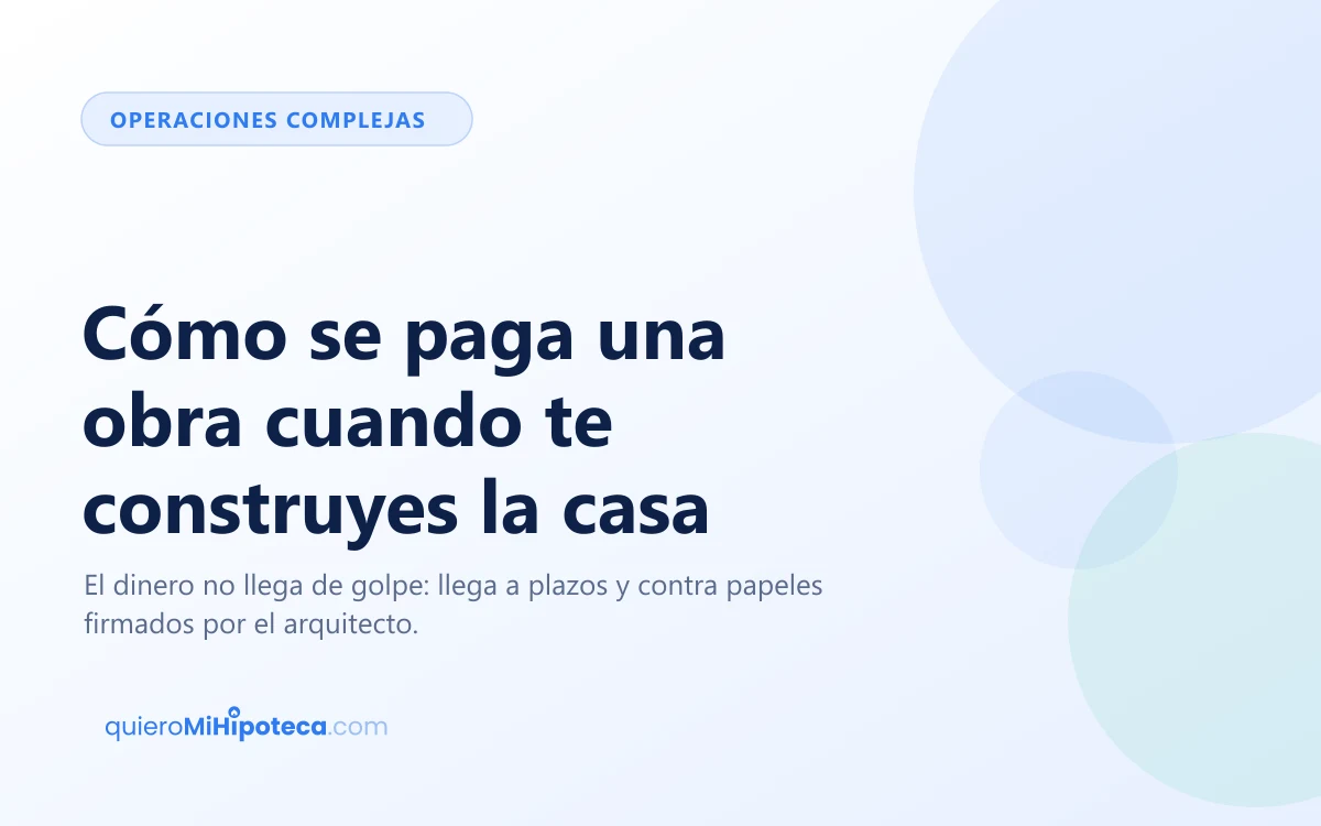 Vivienda unifamiliar en construcción con la estructura levantada